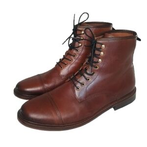 Shoe The Bear Curtis Lace up Boot Brown Leather Distressed Size: 46